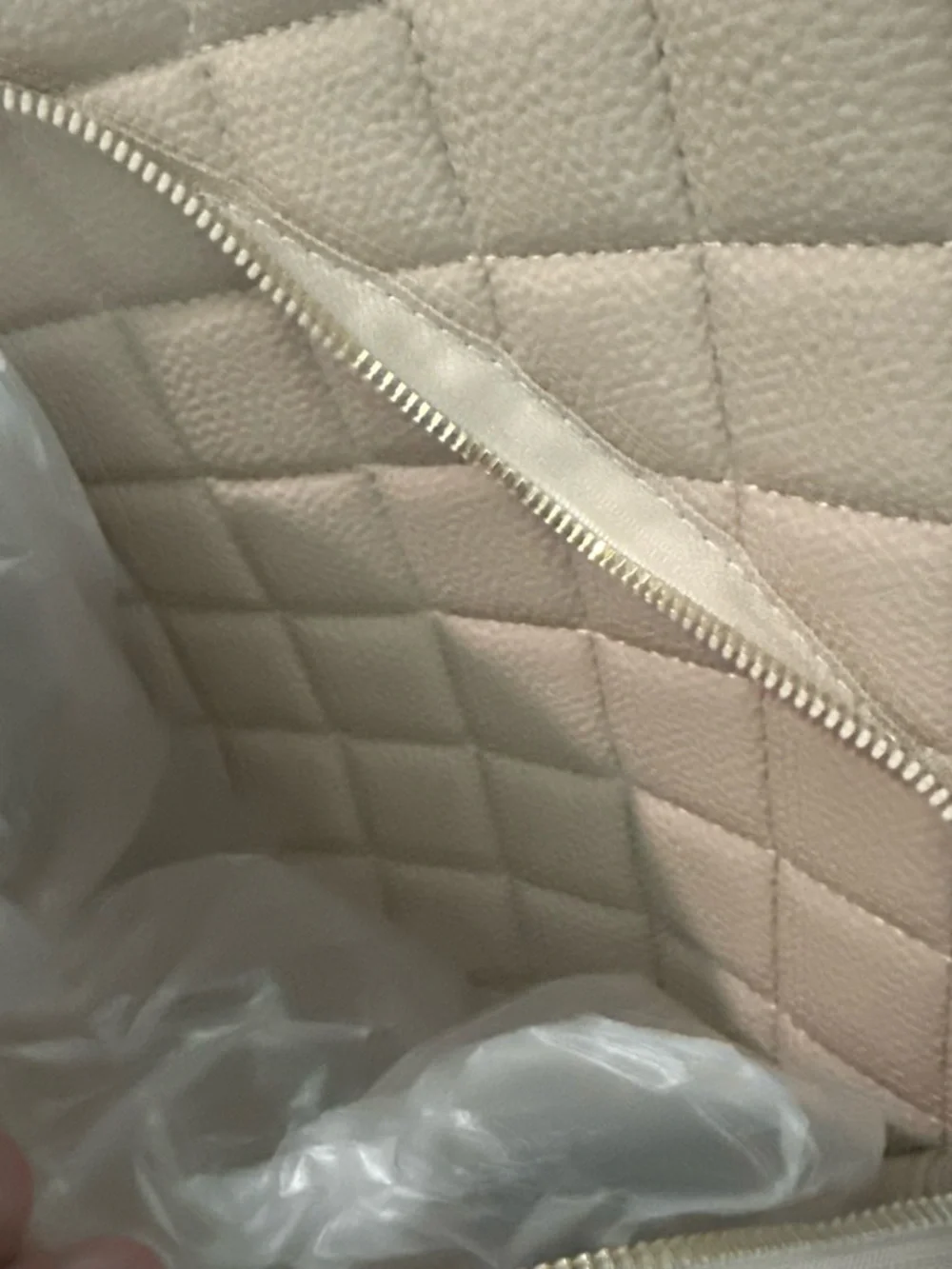 NWT Underonesky Quilted Butterfly Accent Backpack - Beige